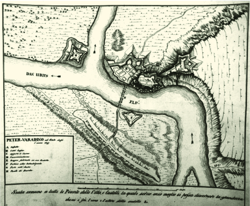 PETROVARADIN - mapa 1698 - 1